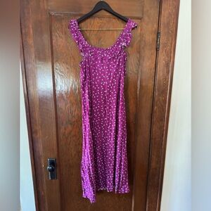 LOFT Purple Floral Pattern Dress